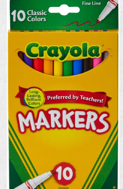 Crayola 10ct Kids Fine Line Markers Classic Colors