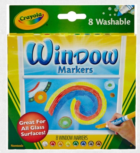 Crayola Window Markers Washable - 8 CT, School Supplies