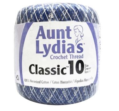 Aunt Lydia's Crochet Thread Yarn Lot of 4 Classic Size 10 Cotton Shaded  Blues 