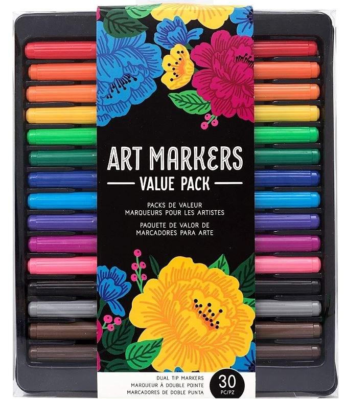 Dual Tip Art Markers - Set of 30