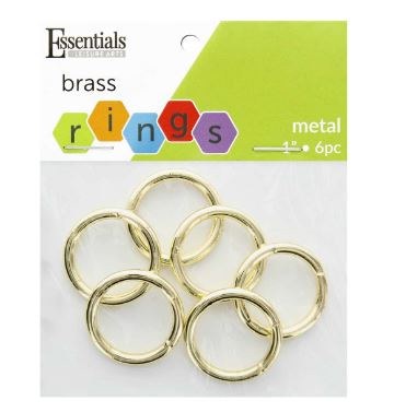 Essentials by Leisure Arts Metal Ring 1 Brass 6pc