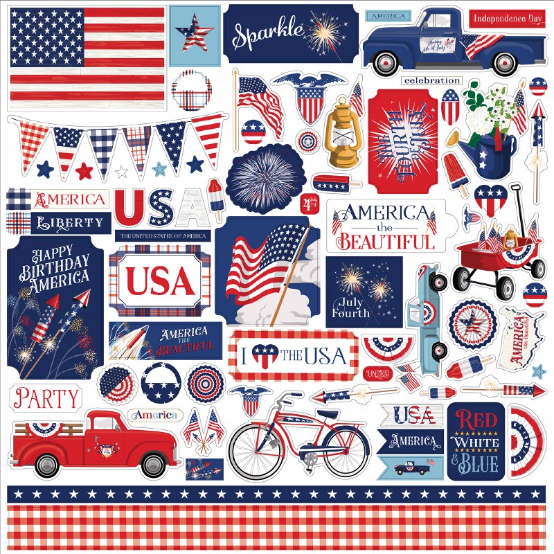 Fourth of July Sticker Sheet Crafts Direct