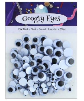 Craftology Googly Eyes Assorted Sizes 200 Eyes