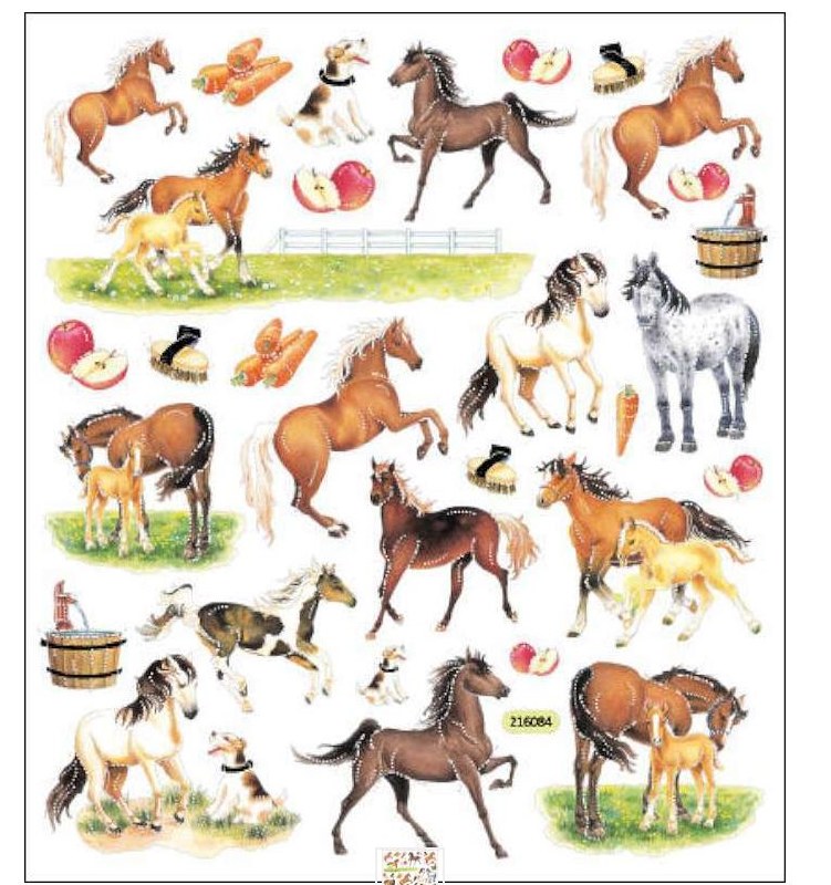 Multicolored Stickers Horses On Farm Crafts Direct