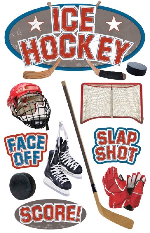 Paper House 3D Stickers- Hockey- Ice Hockey - Crafts Direct