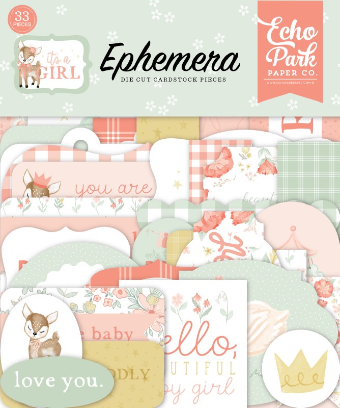 It's a Girl Die Cuts Ephemera Crafts Direct