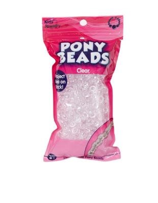 Kids Craft Plastic Pony Beads, Clear