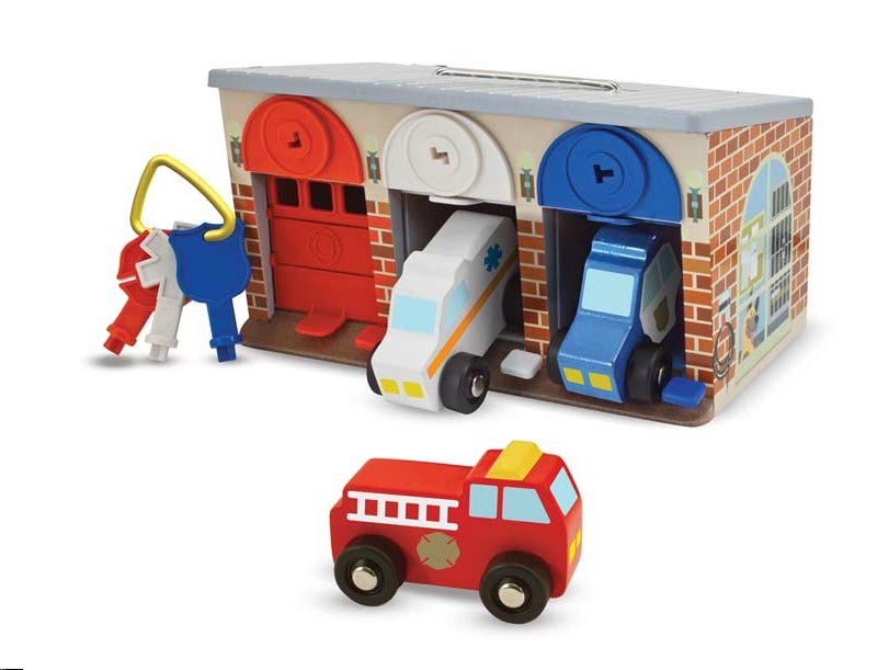 Melissa And Doug Wooden Toy Set Keys And Cars Rescue Garage Crafts Direct