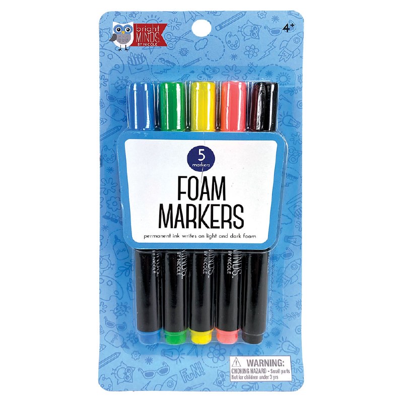 Foam Markers, 5ct- Primary