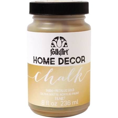 FolkArt Home Decor Chalk Paint 8 oz- Metallic Gold
