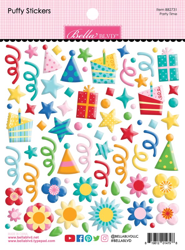 Birthday Bash Stickers Puffy Party Time Crafts Direct