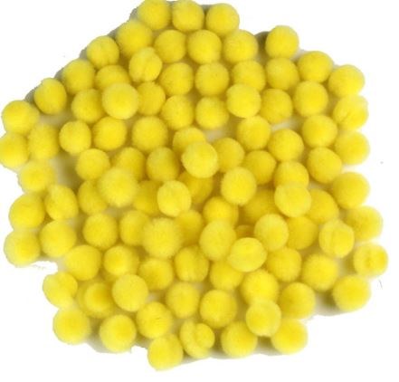 Pom Pon Giallo circa 100pz diam. 10 mm