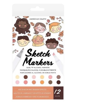 American Crafts AC Sketch Makers Dual-Tip Alcohol Makers - Skin Tone