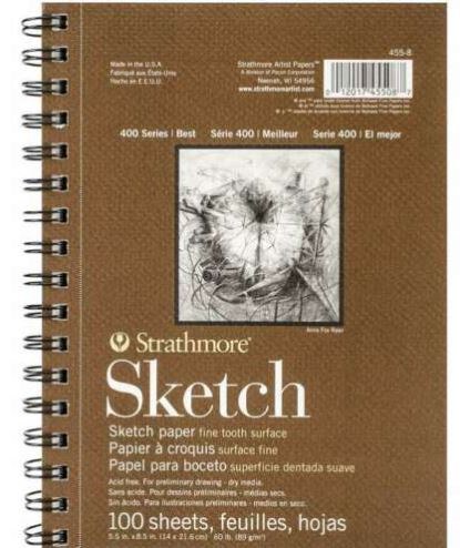 LOT OF 5 STRATHMORE 400 SERIES DRAWING PAPER PADS 9x12AND 8