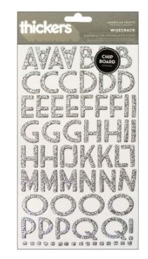 Wisecrack Silver Alphabet Glitter Thickers Stickers