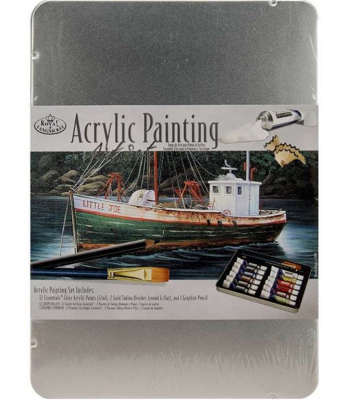 Tin Acrylic Painting Art Set, 15 pc.