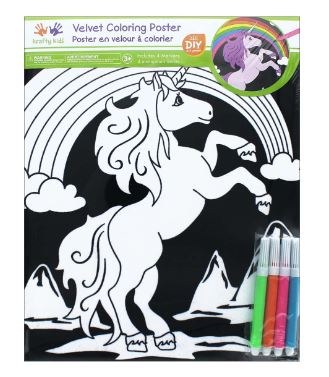 Velvet Coloring Poster - Unicorn - Crafts Direct