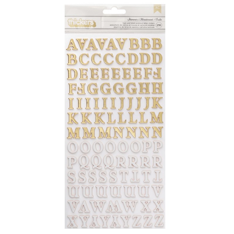 American Crafts Thickers Foam Alphabet Stickers, White