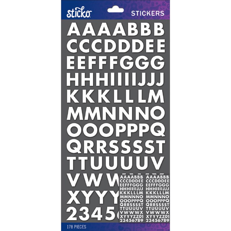 Sticko Alphabet Sticker, Extra Large, Black