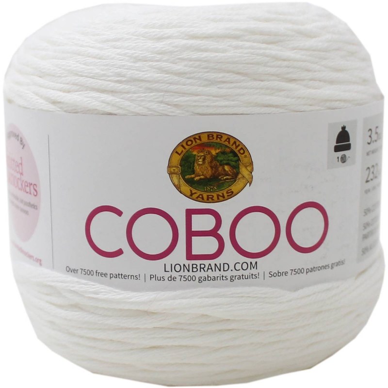 Lion Brand Coboo Yarn White