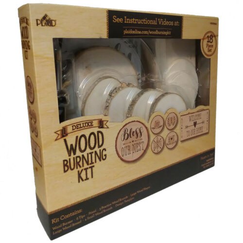 Wood Burning Kit 18 PC Set (rare Set) Will Not Find Online/in- Plaid