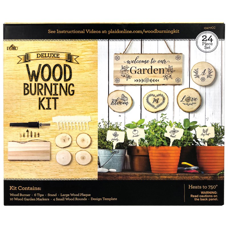Plaid Woodburning Tool Kit, Garden, 24 Pieces, Multicolor