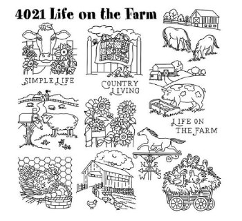 Aunt Martha's Iron On Transfers- Life On The Farm #4021