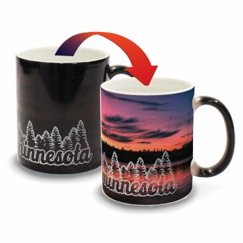 Minnesota Color Changing Mug- Sunset + Pine Trees