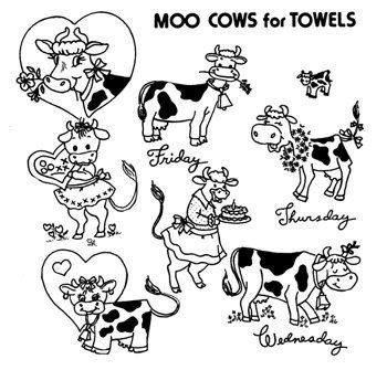Aunt Martha's Iron On Transfers- Moo Cows #3844