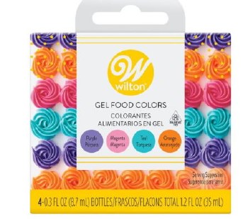 Wilton Food Colors, Gel - 4 colors, 1.2 fl oz