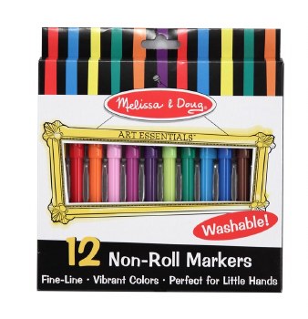 Melissa &amp; Doug Non-Roll Markers- 12 count