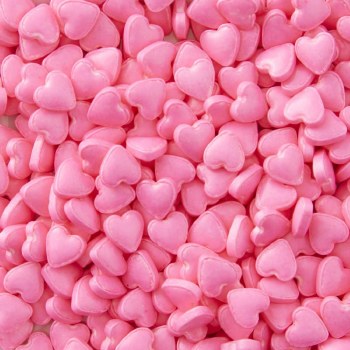 Heart Sprinkles, 1oz- Pink