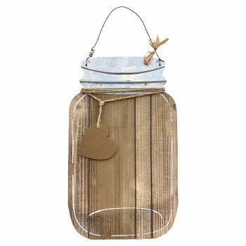 Mason Jar Wood Plaque, 16&quot;