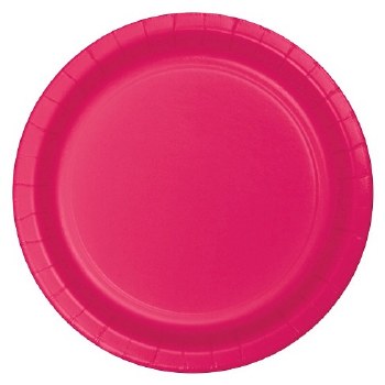 Touch of Color 7&quot; Paper Plate, 24ct- Hot Magenta