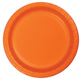Touch of Color 7&quot; Paper Plate, 24ct- Sunkissed Orange