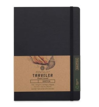 Pocket Traveler's Sketchbook, 6&quot; x 8&quot;  - Black