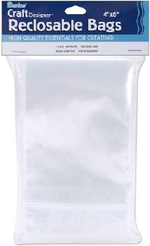 Reclosable Plastic Bags, 4&quot;x6&quot;- 100ct
