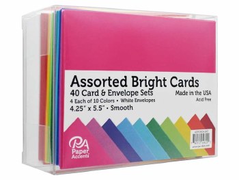 Boxed Card &amp; Envelope Set, 40ct- Smooth Brights