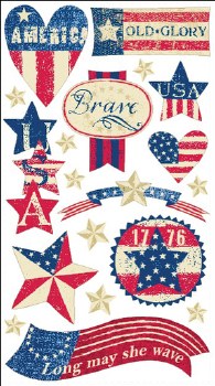 Sticko Stickers- Military &amp; Patriotic- Stars &amp; Stripes