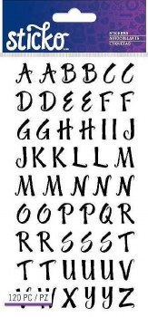 Sticko Alphabet Stickers - Black Letters