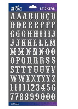 Sticko Alphabet Stickers - Small Carnival White Glitter