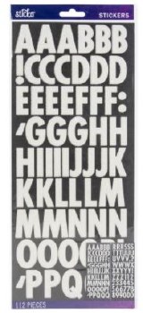 Sticko Alphabet Stickers - White Glitter