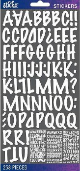 Sticko Alphabet Stickers - White Marker