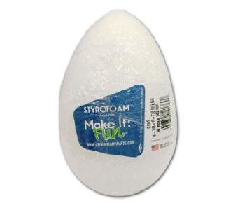 Styrofoam Ostrich Egg, 5 7/8&quot; x 3 7/8&quot; - White