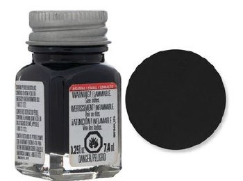 Testors Enamel Paint, 1/4 oz - Flat Black