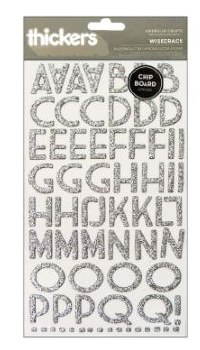 American Crafts Alphabet Stickers - Silver Wisecrack Thickers