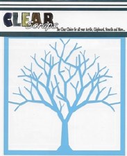 Clear Scraps 12x12 Stencil- Bare Tree