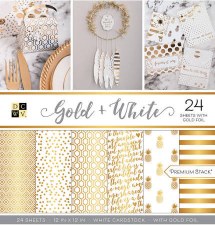 12x12 DCWV Paper Stack- Gold & White