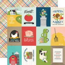 Homegrown 12x12 Paper- 3x4 Cards