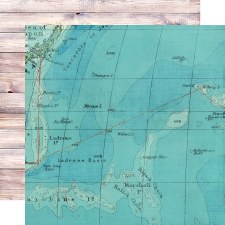 Simple Vintage Coastal 12x12 Paper- On Island Time